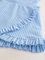 Blue/White Stripe Swimsuit, Swim Skirt & Scrunchie 3 Piece Set (3-16yrs) - Image 11 of 12