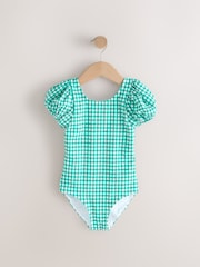 Green Gingham Swimsuit, Skirt & Scrunchie Set (3-16yrs) - Image 7 of 9