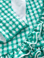 Green Gingham Swimsuit, Skirt & Scrunchie Set (3-16yrs) - Image 8 of 9