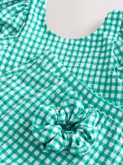 Green Gingham Swimsuit, Skirt & Scrunchie Set (3-16yrs) - Image 9 of 9