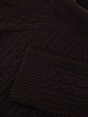Schokoladenbraun - Reiss Brielle Wool-Cashmere Cable-Knit Roll-Neck Jumper - Bild 7 von 7
