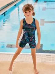 Black Techy Shortie Swimsuit (3-16yrs) - Image 2 of 8