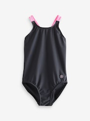 Black Double Strap Swimsuit (3-16yrs) - Image 5 of 9