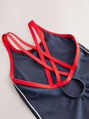 Eslogan en azul marino - Double Strap Swimsuit (3-16yrs) - Imagen 7 de 7