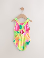 Yellow Tie Dye Sports Cross Back Swimsuit (3-16yrs) - Image 5 of 6