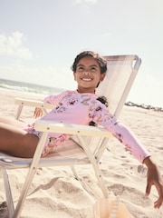 Pink Floral Long Sleeved Swimsuit (3-16yrs) - Image 2 of 9