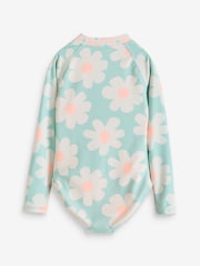 Blue Floral Long Sleeved Swimsuit (3-16yrs) - Image 4 of 6
