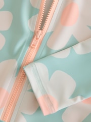 Blue Floral Long Sleeved Swimsuit (3-16yrs) - Image 6 of 6