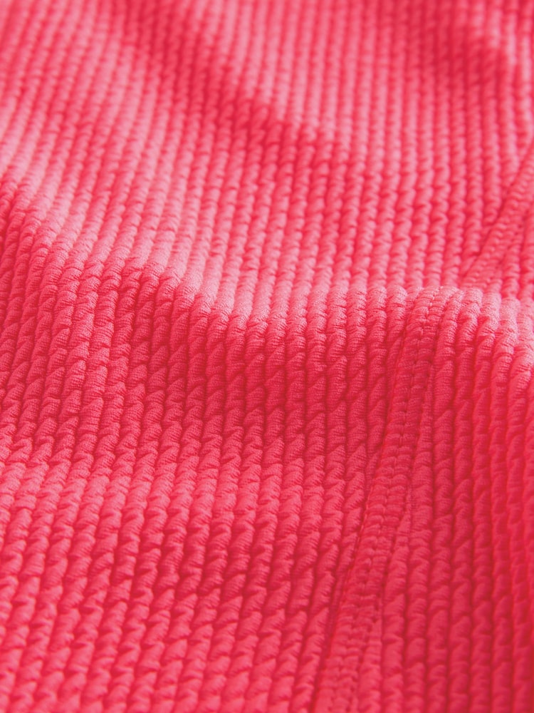 Bright Pink Long Sleeve Textured Swimsuit (3-16yrs) - Image 8 of 8