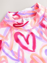 Pink Heart Sunsafe Rash Vest And Shorts Set (3-16yrs) - Image 8 of 8