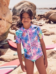 Purple Animal Bikini, Rash Vest And Scrunchie Swim Set (3-16yrs) - Image 3 of 12