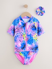 Purple Animal Bikini, Rash Vest And Scrunchie Swim Set (3-16yrs) - Image 7 of 12