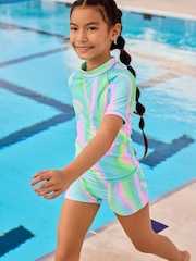Tie Dye Sunsafe Rash Vest And Shorts Set (3-16yrs) - Image 2 of 9