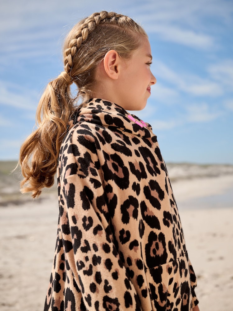 Animal Print Poncho Towel (3-16yrs) - Image 2 of 8 Animal Print Poncho Towel (3-16yrs) - Image 2 of 8