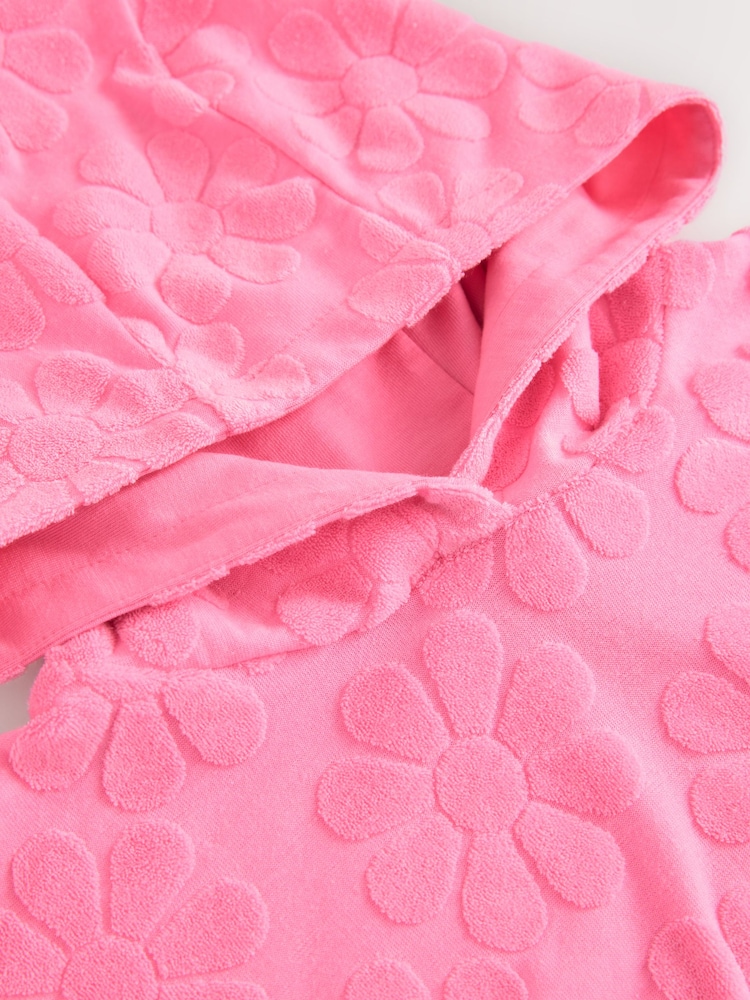 Pink Flower Towelling Beach Co-Ord Hoodie And Shorts Set (3-16yrs) - Image 9 of 9