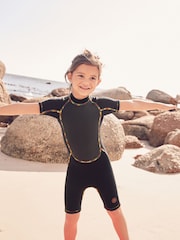 Black 3mm Short Sleeve Neoprene Wetsuit (1-16yrs) - Image 1 of 8