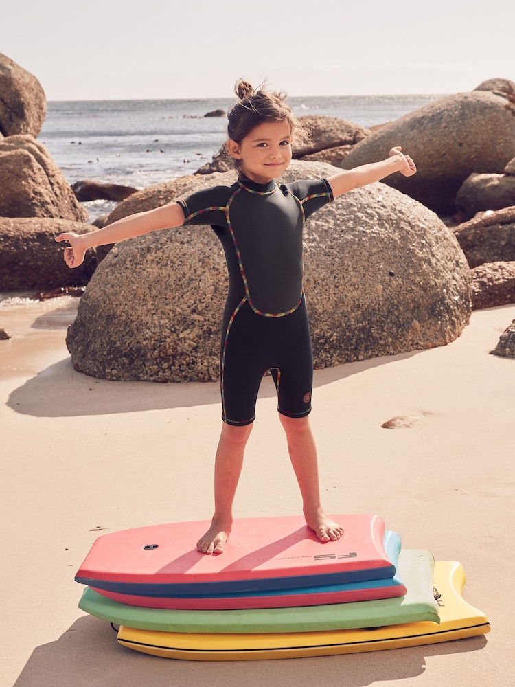 Black 3mm Short Sleeve Neoprene Wetsuit (1-16yrs) - Image 2 of 8