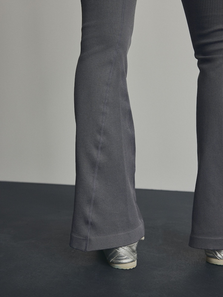 Gris d'ardoise - Ribbed Kickflare Trousers - Image 4 of 7