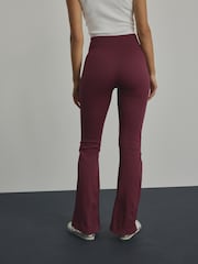 Wine Red Ribbed Kickflare Trousers - Image 3 of 4