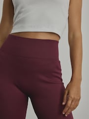Wine Red Ribbed Kickflare Trousers - Image 4 of 4