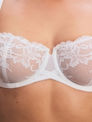 Black/White/Nude Non Pad Lace Balcony Bras 3 Pack - Image 6 of 13