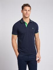 U.S. Polo Assn. Blue Mens Life Double Horsemen Polo Shirt - Image 1 of 5