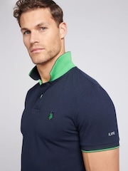 U.S. Polo Assn. Blue Mens Life Double Horsemen Polo Shirt - Image 2 of 5