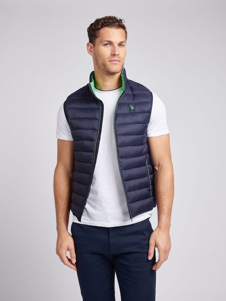 U.S. Polo Assn. Blue Mens Life Bound Quilted Gilet - Image 1 of 6