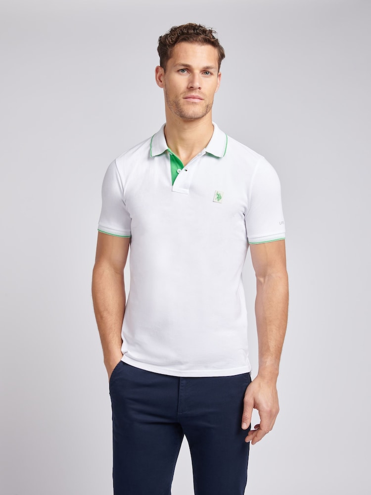 U.S. Polo Assn. White Mens Life Double Horsemen Polo Shirt - Image 1 of 6 U.S. Polo Assn. White Mens Life Double Horsemen Polo Shirt - Image 1 of 6