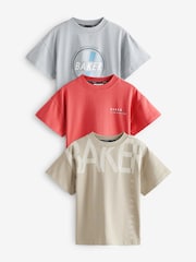 Baker by Ted Baker Graphic Print T-Shirts 3 Pack - Image 1 of 8