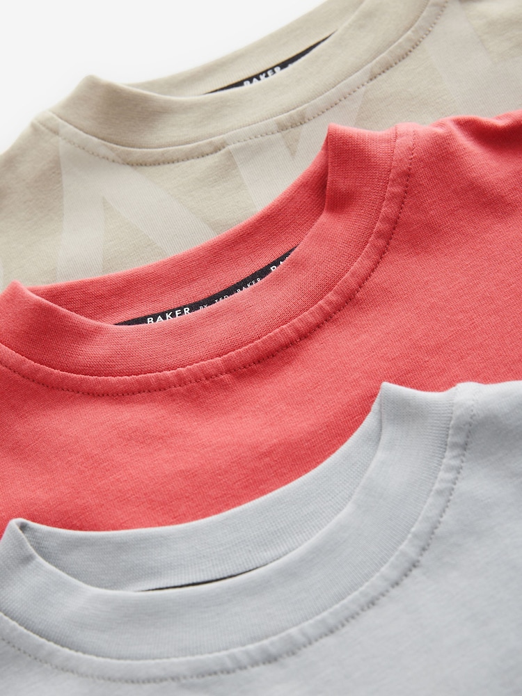 Baker by Ted Baker Graphic Print T-Shirts 3 Pack - Image 6 of 8