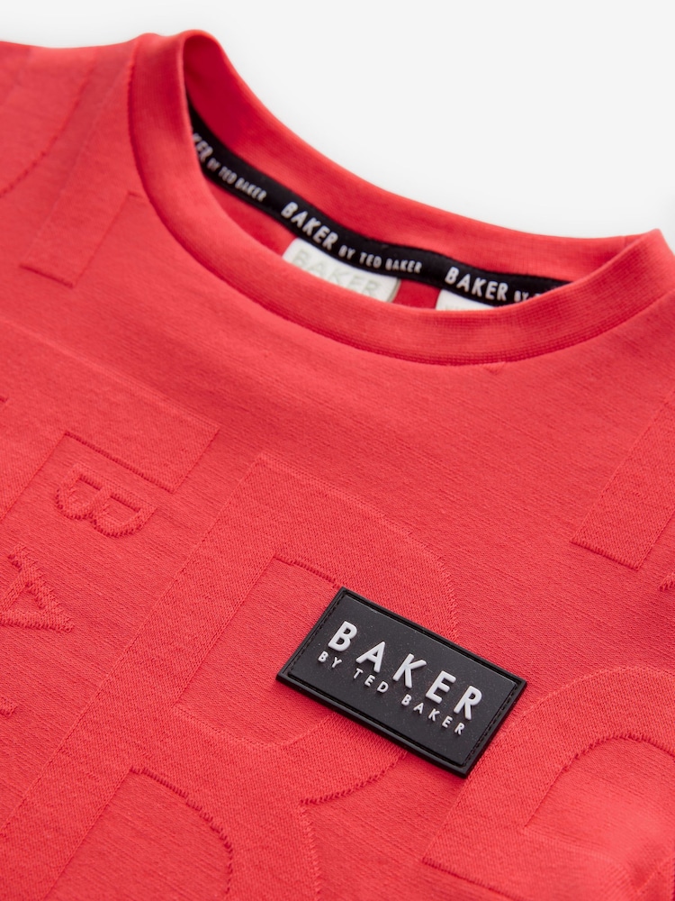 Czerwony - Koszulka z fakturą Baker By Ted Baker by Ted Baker - Image 3 of 4