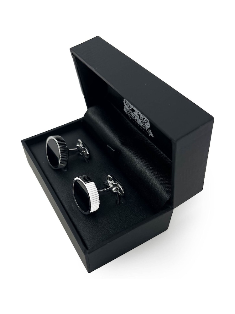 Savile Row Company Black Semi Precious Stone Cufflinks - Image 2 of 2 Savile Row Company Black Semi Precious Stone Cufflinks - Image 2 of 2