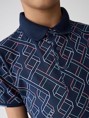 أزرق داكن مطبوع - قميص بولو من Baker by Ted Baker  - صورة 5 من 11
