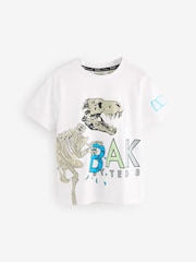 Baker by Ted Baker Dinosaur Graphic White T-Shirt - Изображение 1 из 7