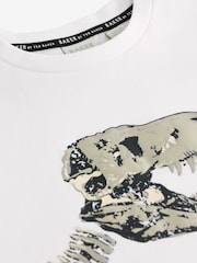 Baker by Ted Baker Dinosaur Graphic White T-Shirt - Изображение 4 из 7