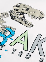 Baker by Ted Baker Dinosaur Graphic White T-Shirt - Изображение 5 из 7