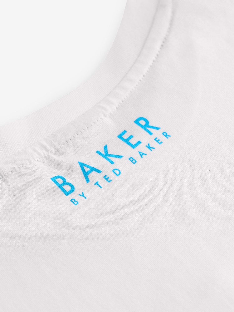 Baker by Ted Baker Dinosaur Graphic White T-Shirt - Изображение 7 из 7