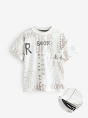 Baker by Ted Baker Grey Graphic 100% Cotton T-Shirt - Image 1 of 5