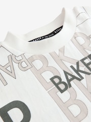 Baker by Ted Baker Grey Graphic 100% Cotton T-Shirt - Image 4 of 5