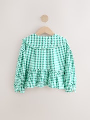 Green Gingham Check 100% Cotton Blouse (3-16yrs) - Image 5 of 7