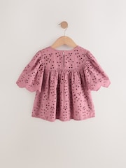 Pink 100% Cotton Broderie Frill Blouse (3-16yrs) - Image 6 of 8