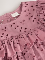 Pink 100% Cotton Broderie Frill Blouse (3-16yrs) - Image 7 of 8