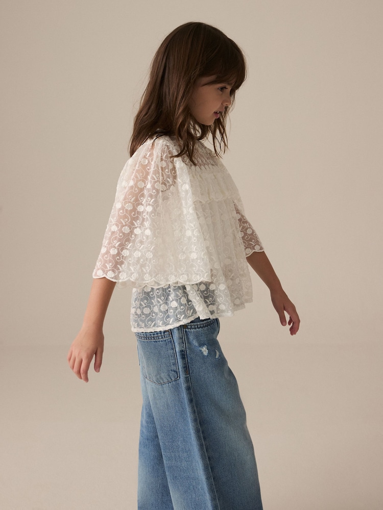 Crema - 100% Cotton Lace Blouse (3-16yrs) - Imagen 5 de 5 Crema - 100% Cotton Lace Blouse (3-16yrs) - Imagen 5 de 5