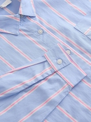 Blue/PInk Stripe Oversized 100% Cotton Shirt (3-16yrs) - Image 8 of 9