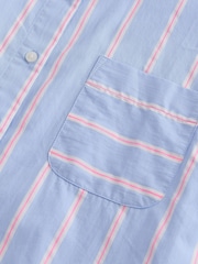 Blue/PInk Stripe Oversized 100% Cotton Shirt (3-16yrs) - Image 9 of 9