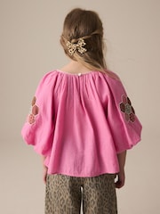 Pink Patchwork 100% Cotton Blouse (3-16yrs) - Image 3 of 4