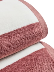 Christy Earth Red Cabana Stripe Vibrant Beach Towel - Image 2 of 3