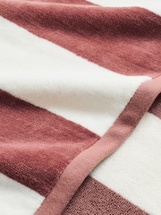 Christy Earth Red Cabana Stripe Vibrant Beach Towel - Image 3 of 3