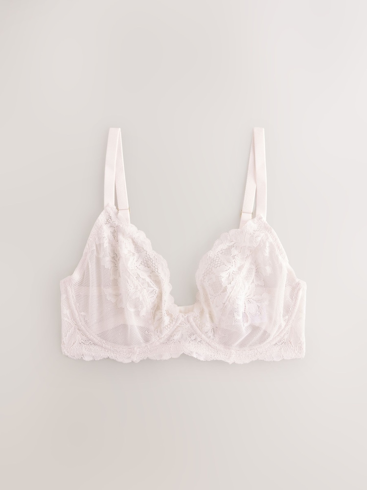 Black/Cream Non Pad Plunge DD+ Lace Bras 2 Pack - Image 9 of 11
